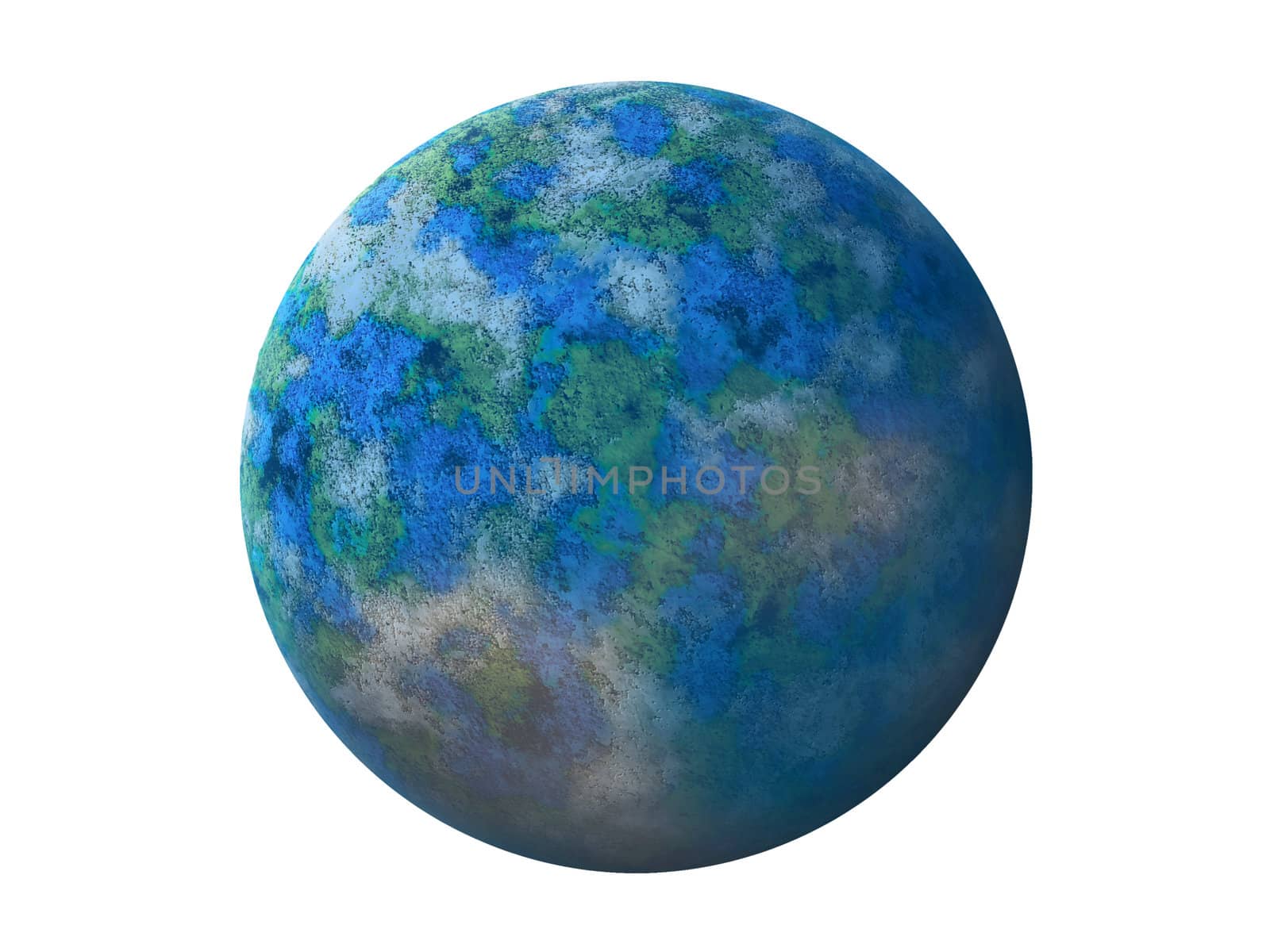 illustration of abstract planet over white background