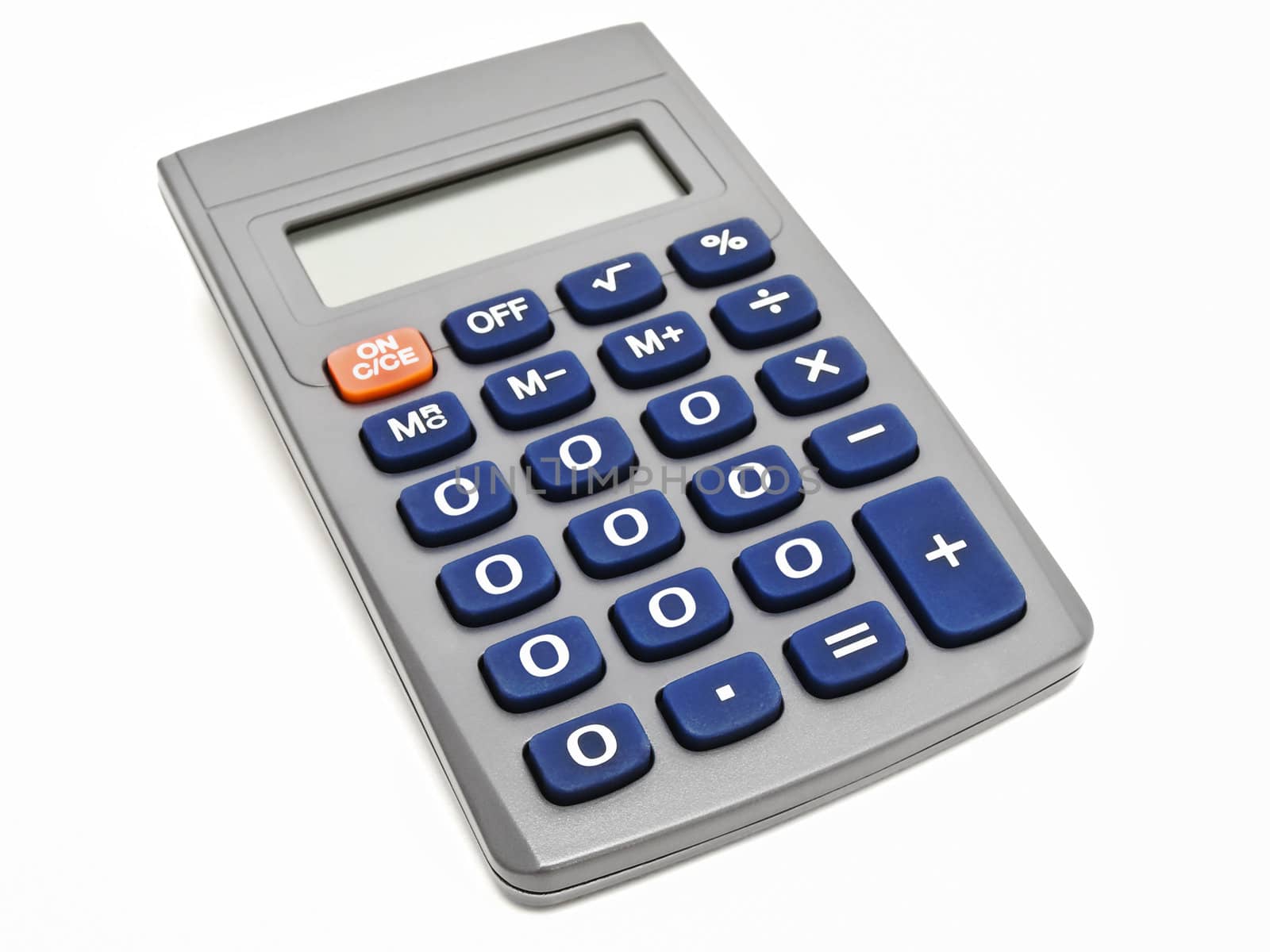 single zero calculator against the white background 