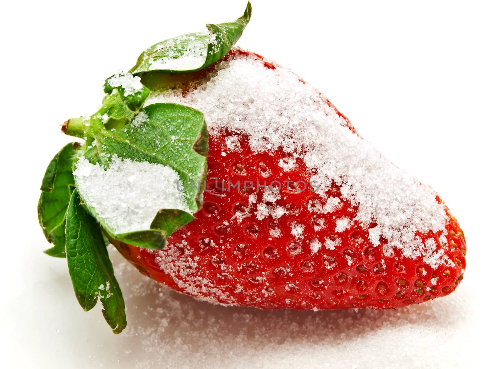 tasty red garden strawberry in sugar 