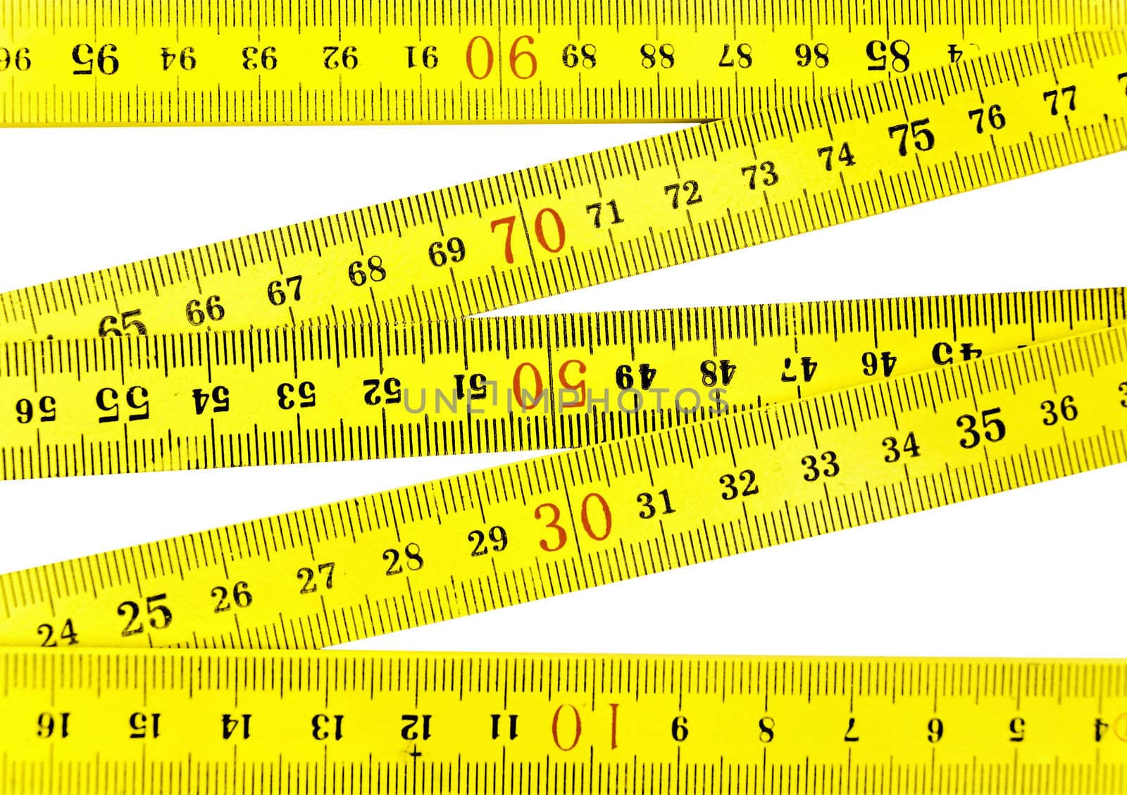 new yellow wooden meter over the white background