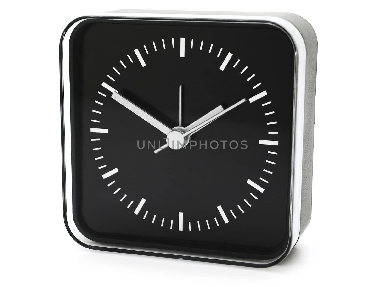 modern black clock against white