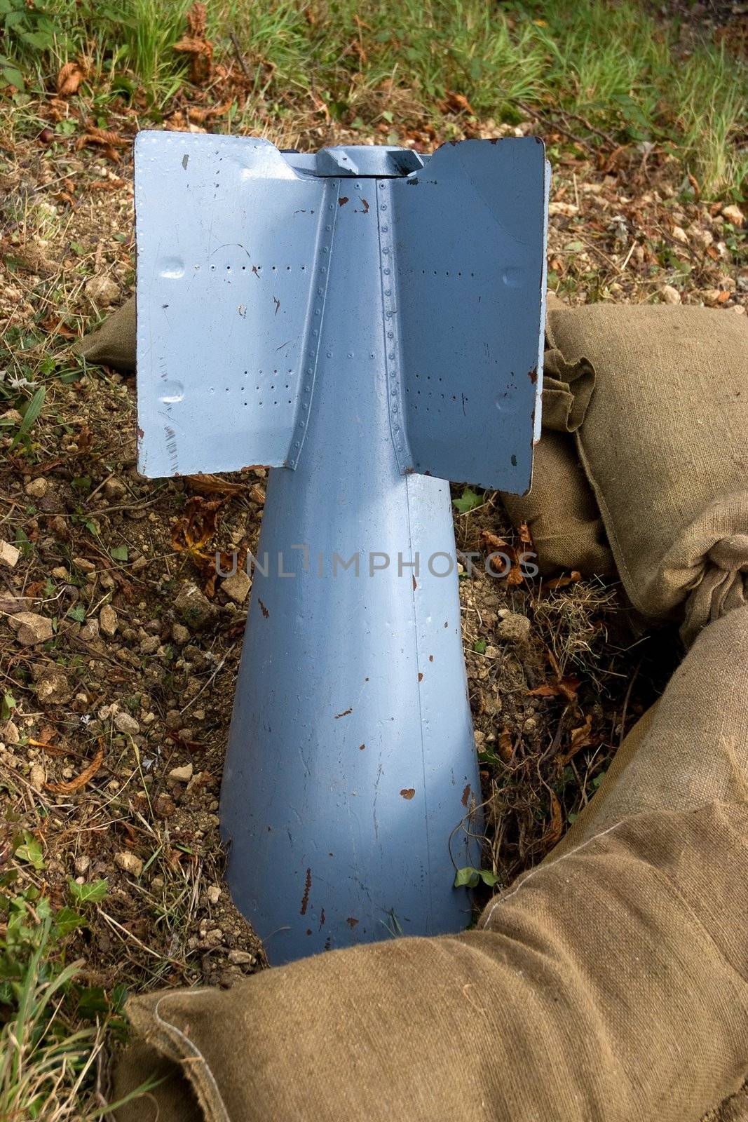 A mock bomb of the type used during the second world war