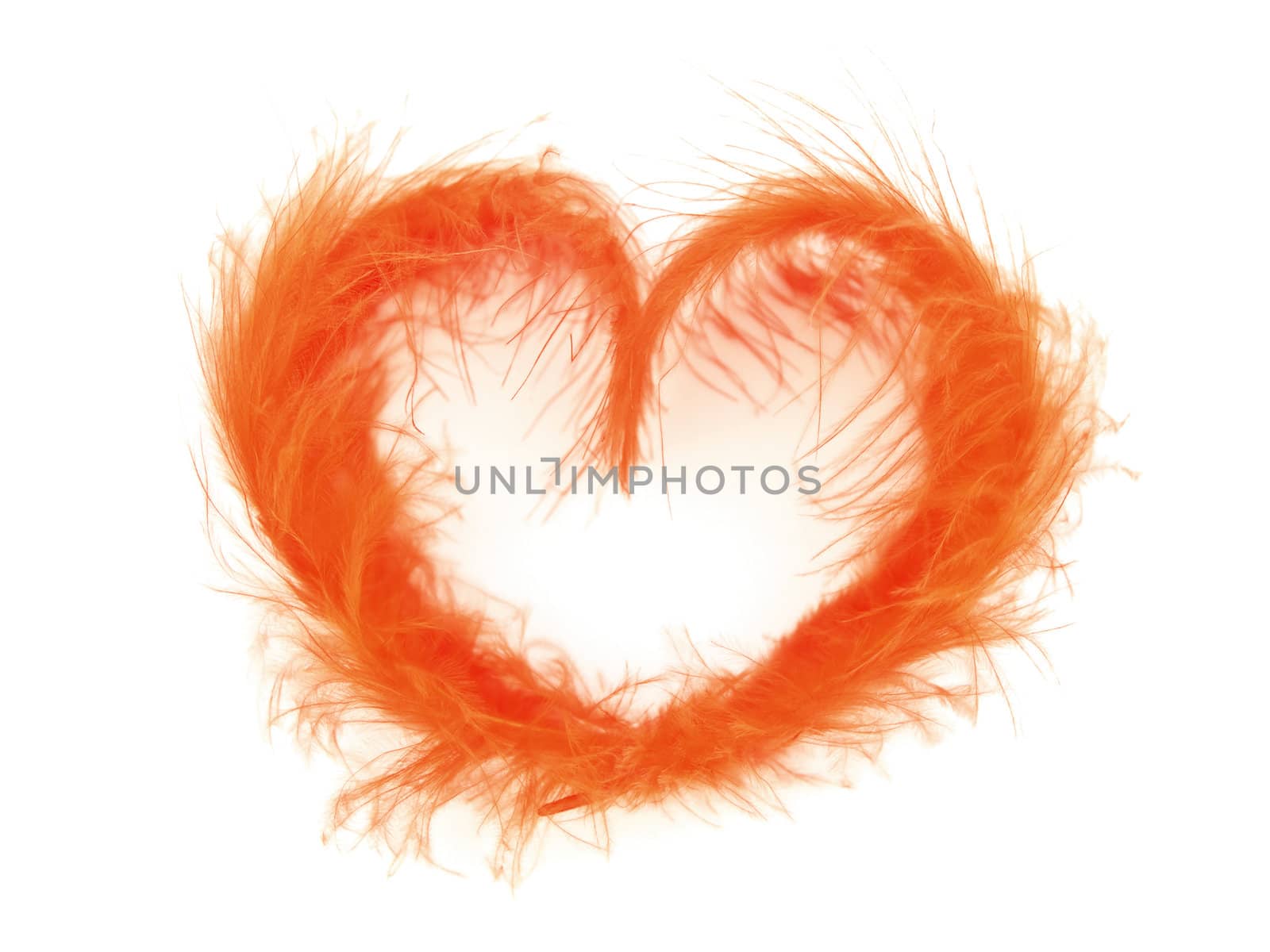 airy red heart against white background