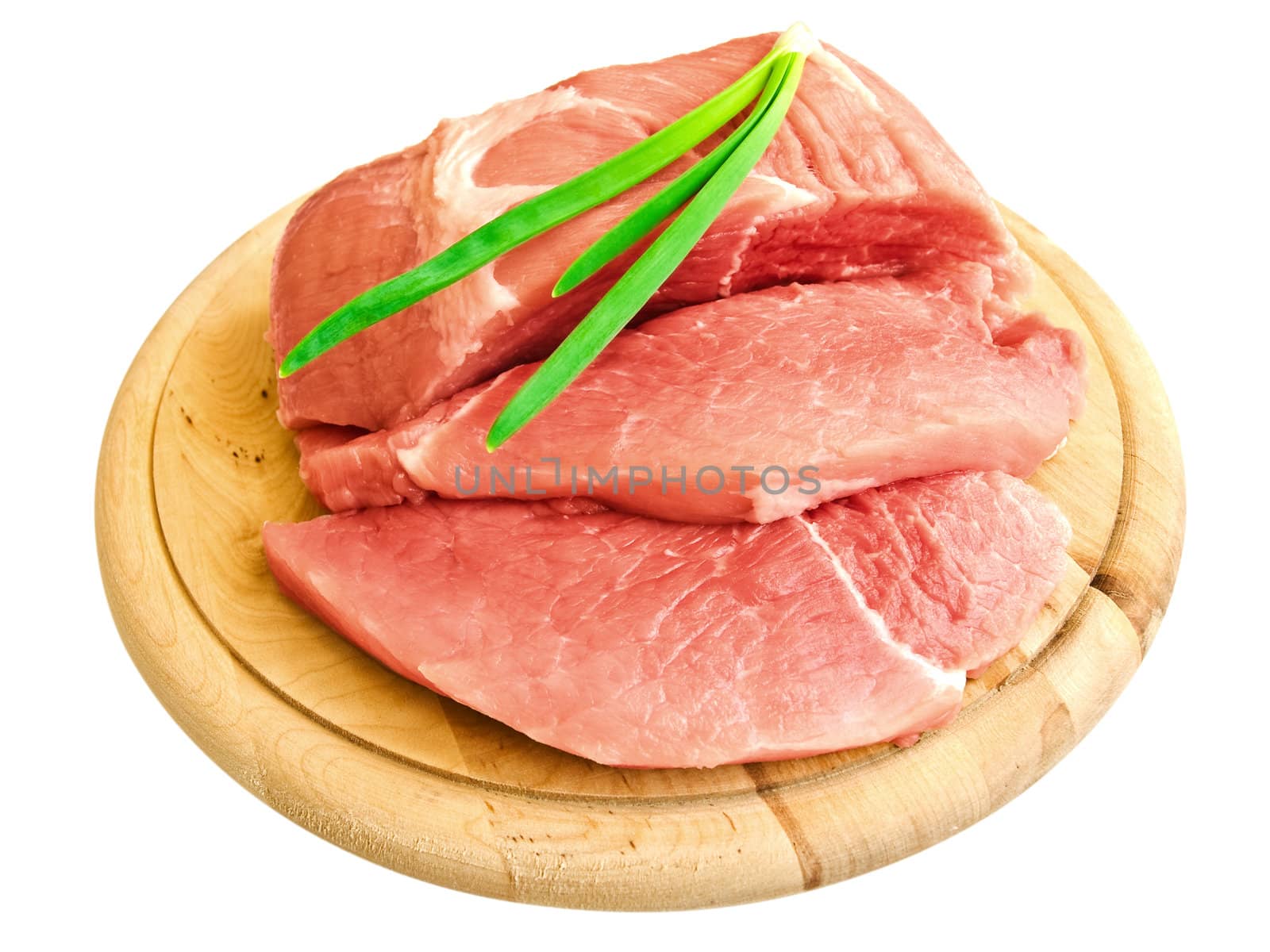 piecies of meat with onion on the hardboard