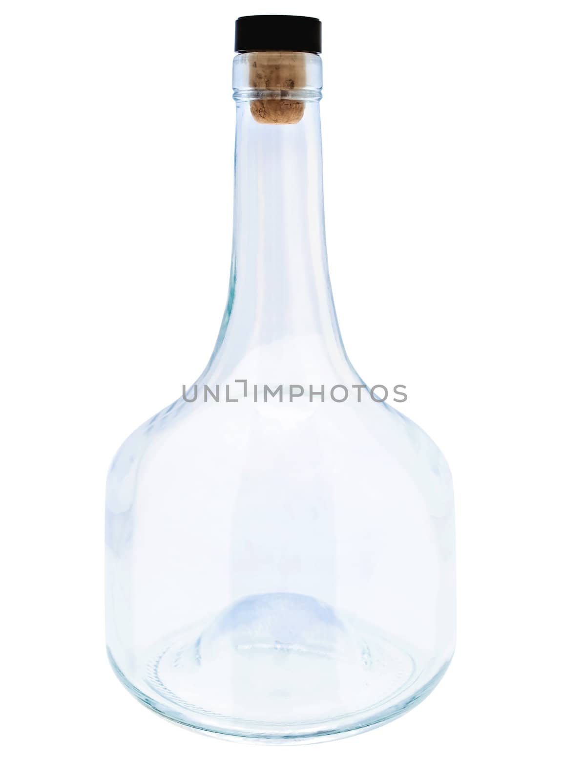 closed empty bottle over the white background