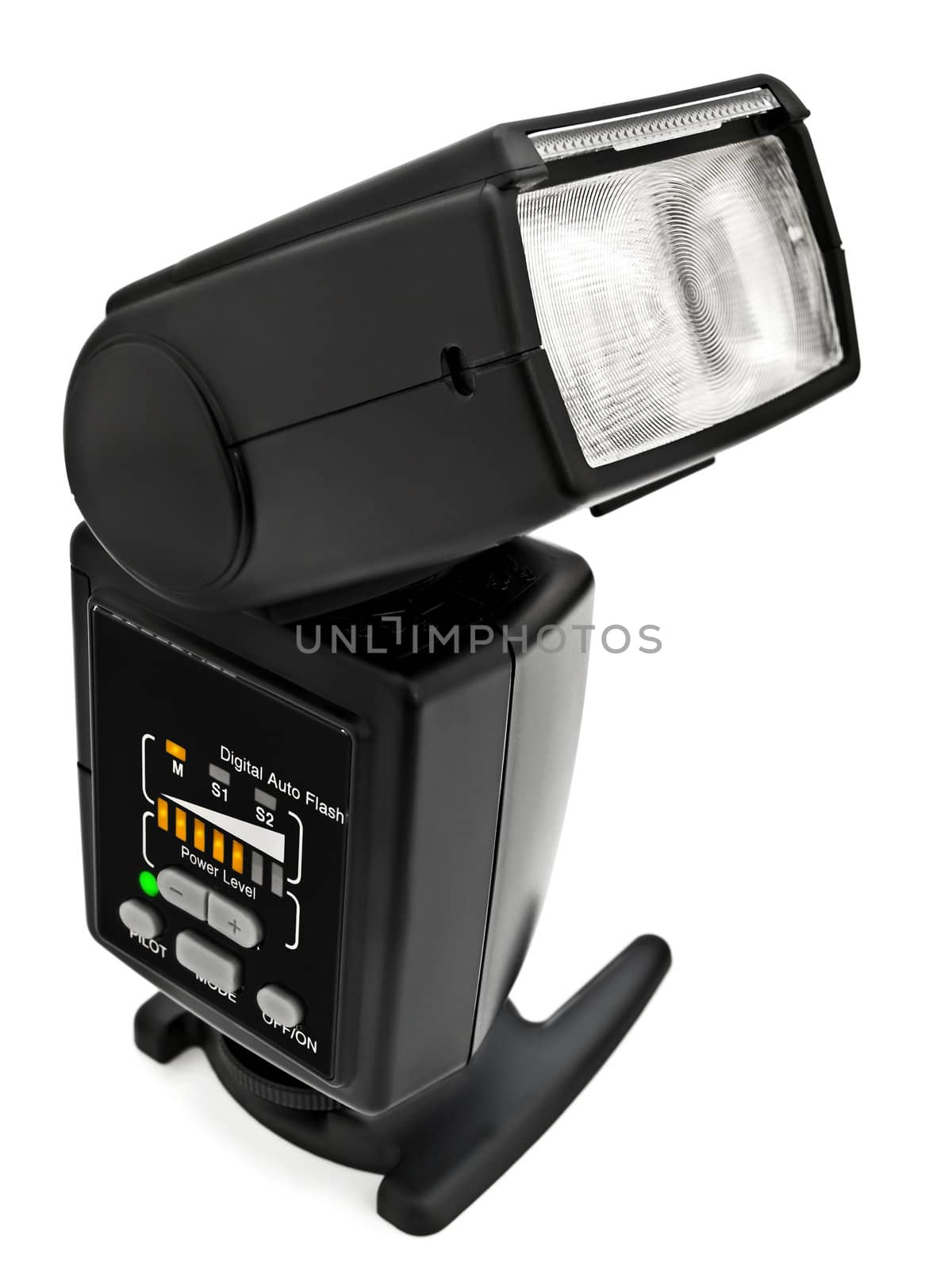 ftront view of flash-light over white background