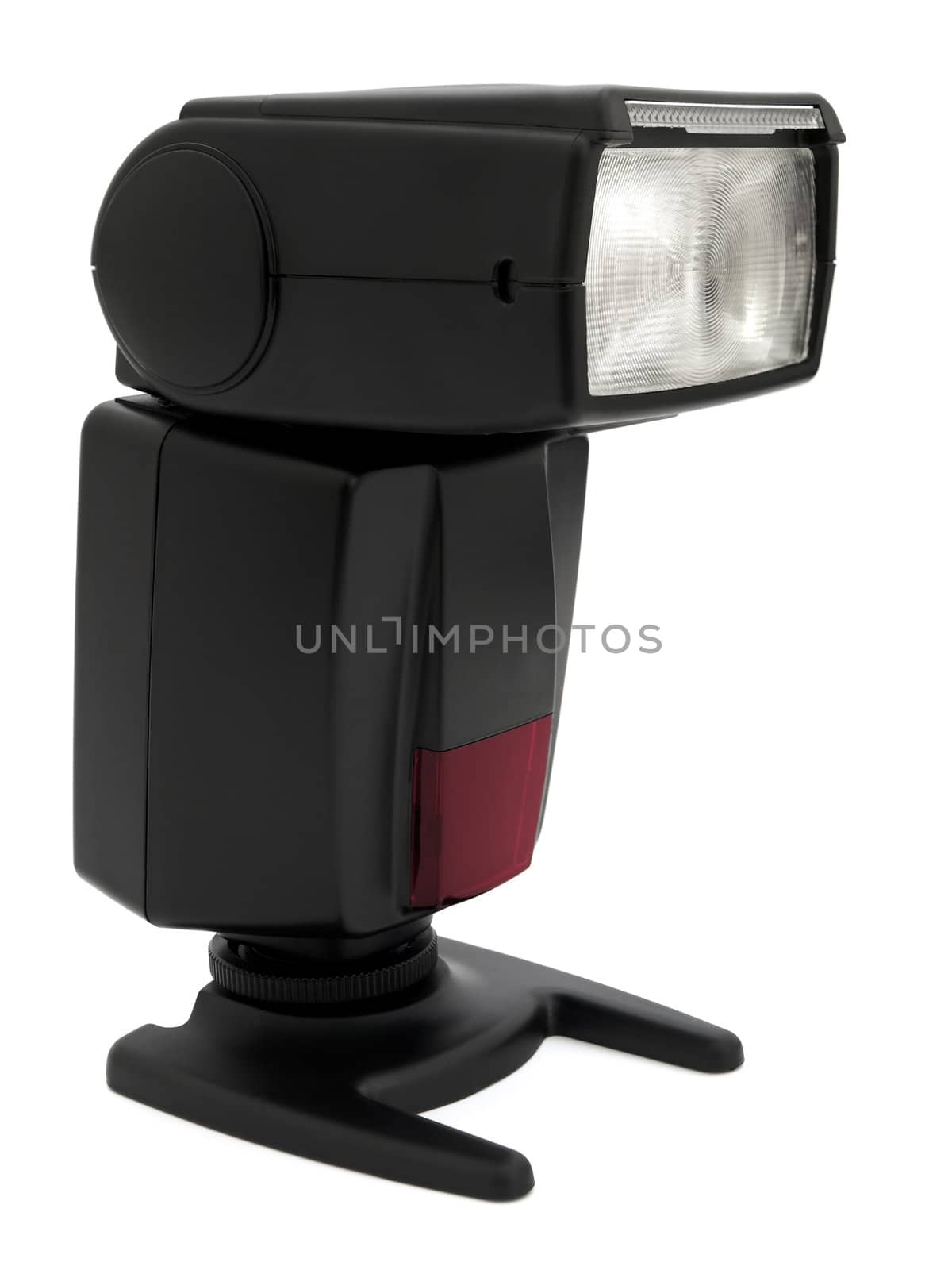 Single flash-light over the white background
