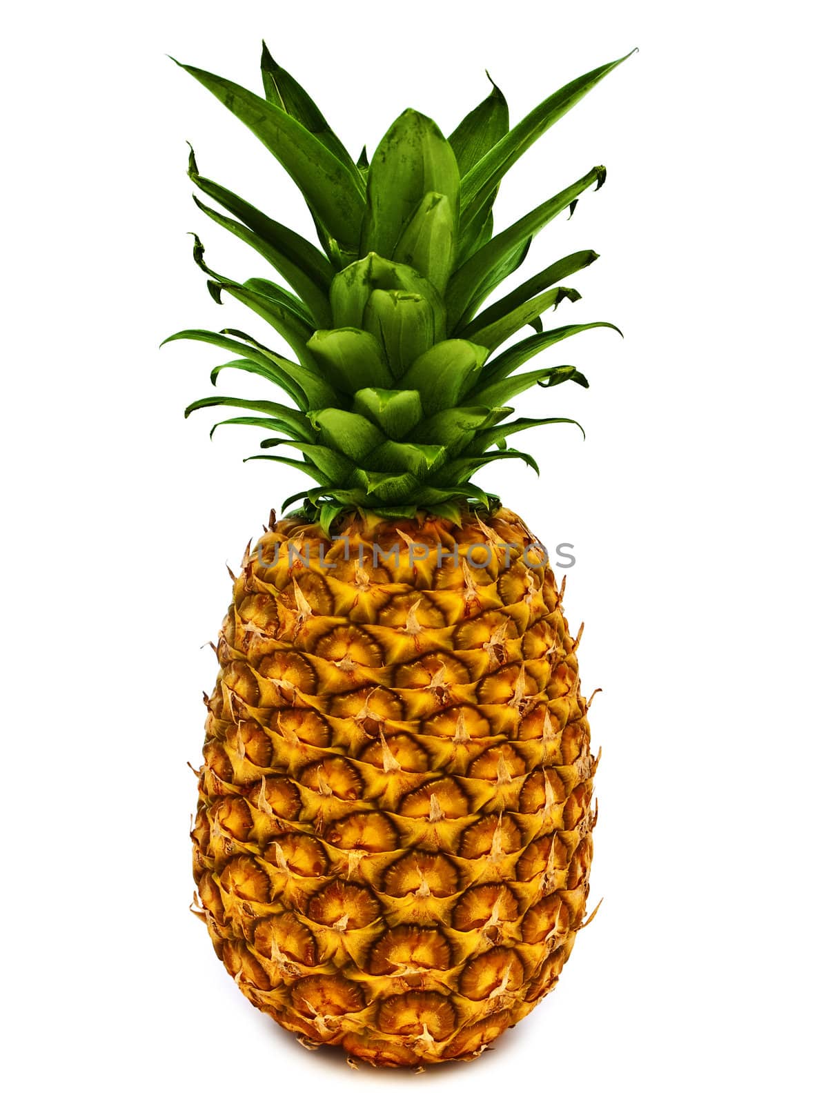  ripe and tasty pineapple over the white background  