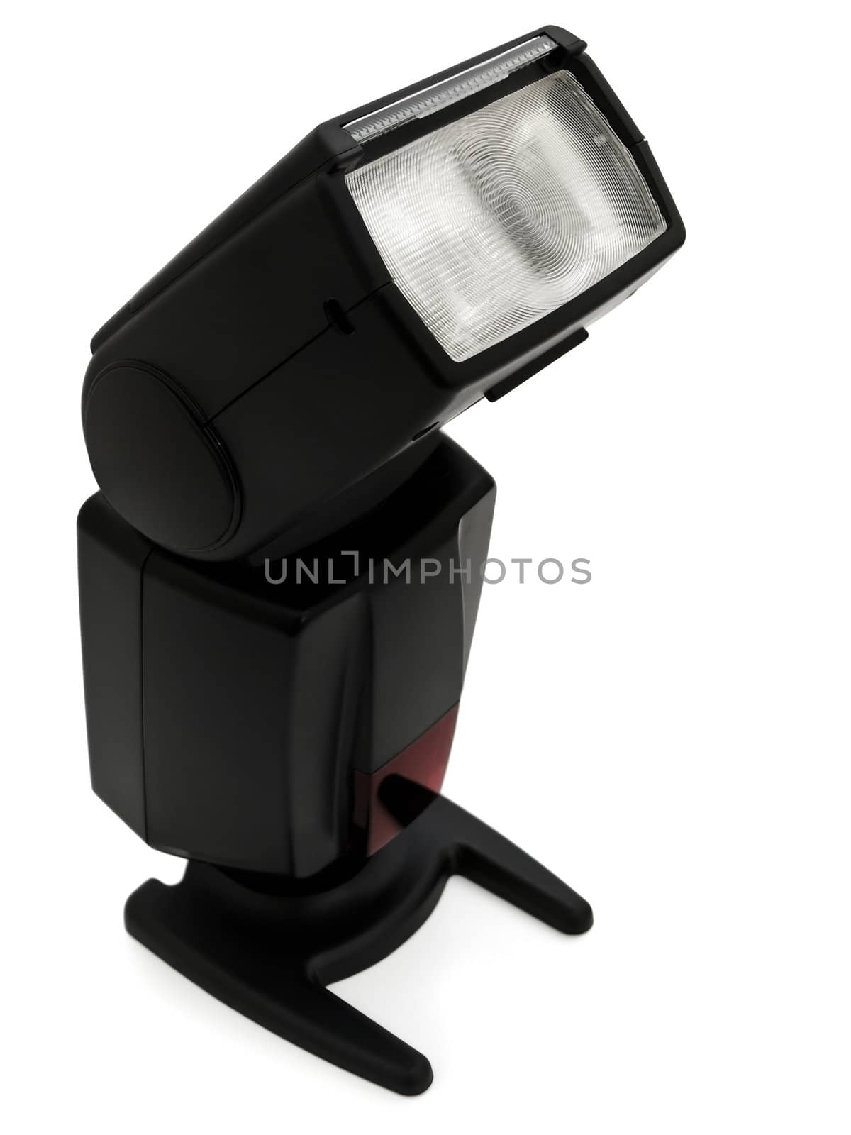 Single flash-light over the white background