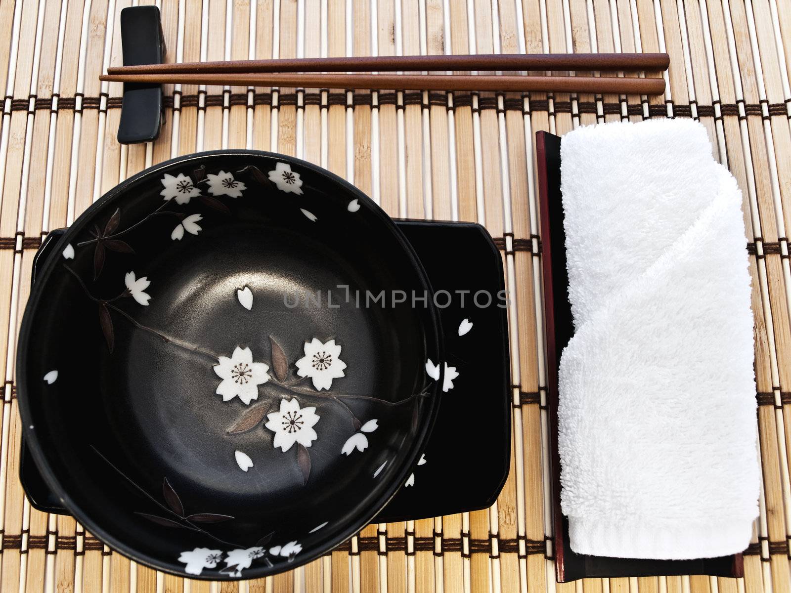 oriental style table serving for one person