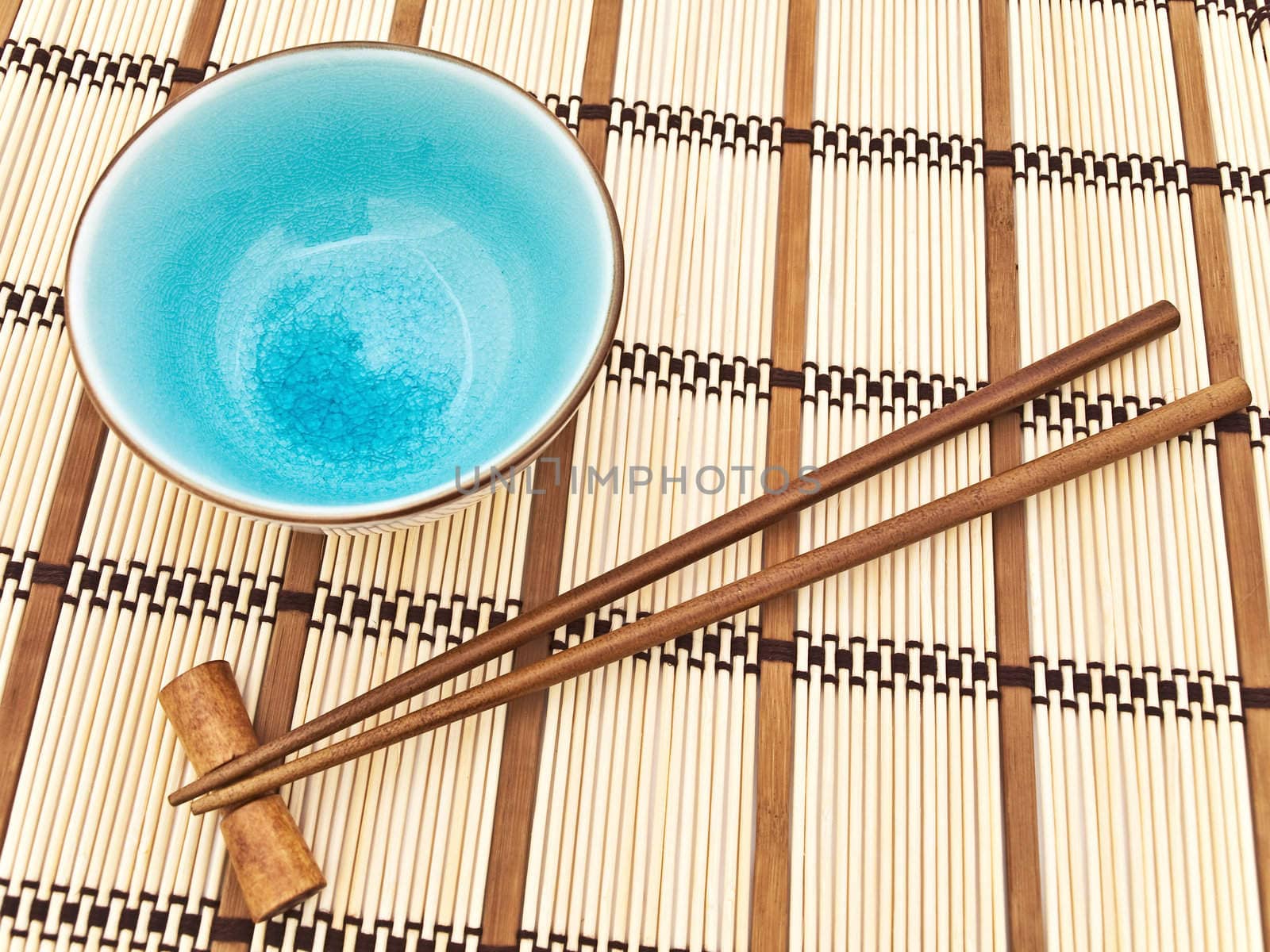 oriental style table serving with chopsticks