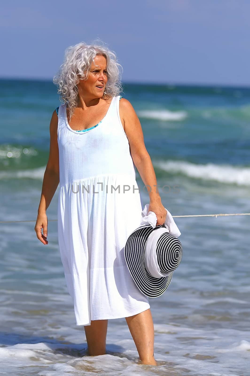 an older female at the beach