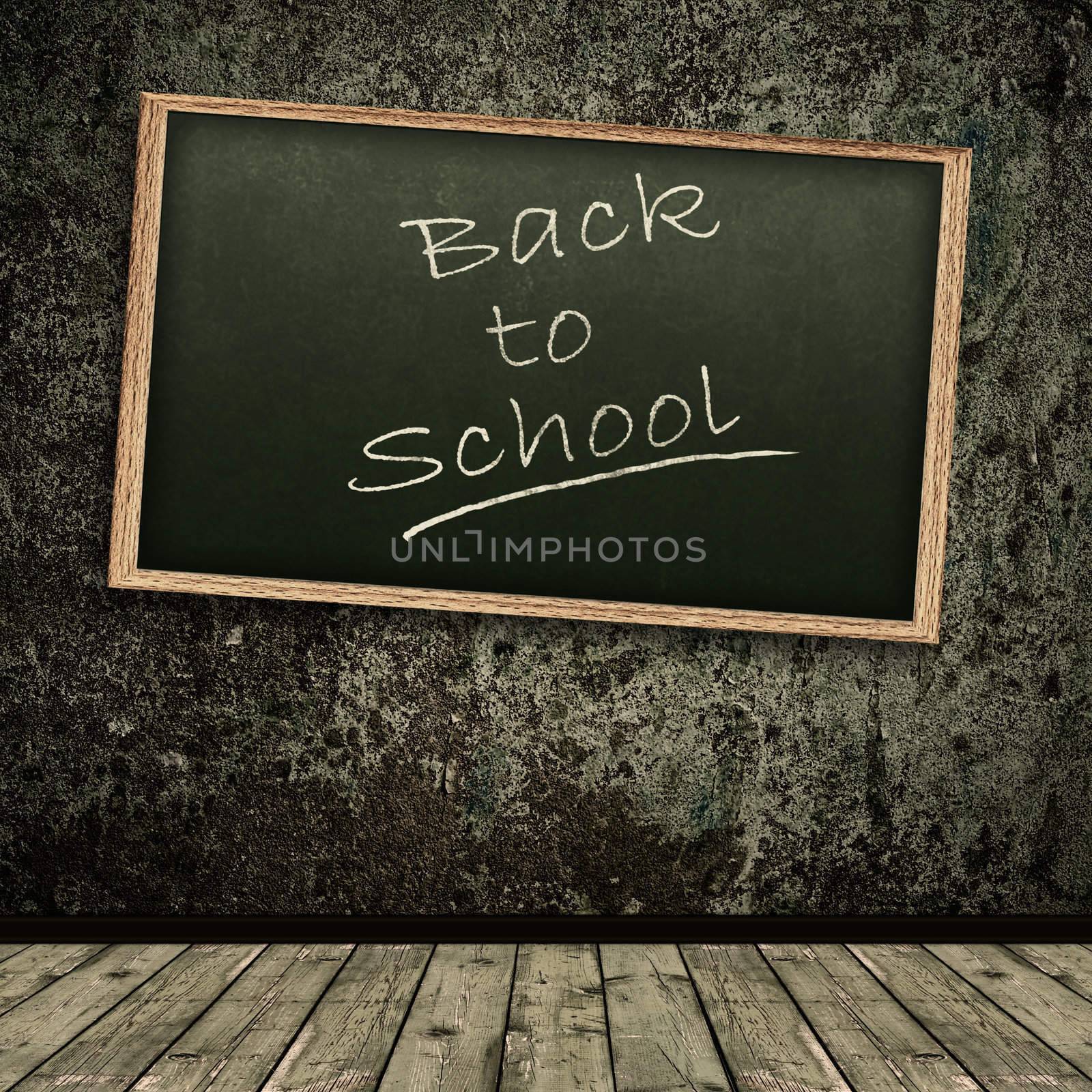 Photo of abstract grunge shabby background with school blackboard