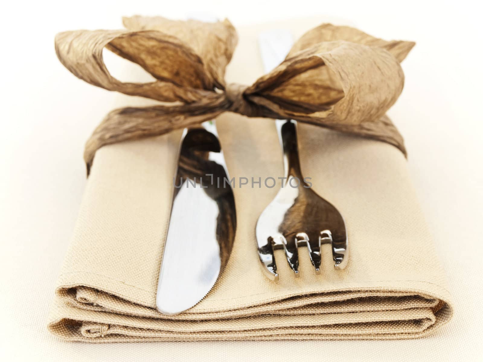 fork and knife with napkin (shalow DOF)