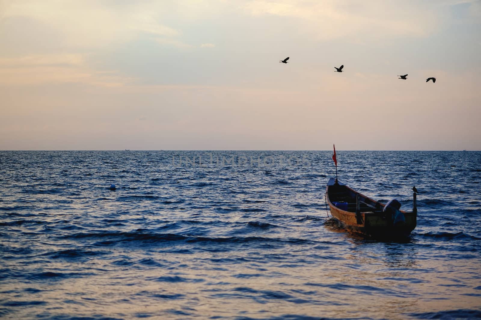 The old boat of fishermen at the seashore