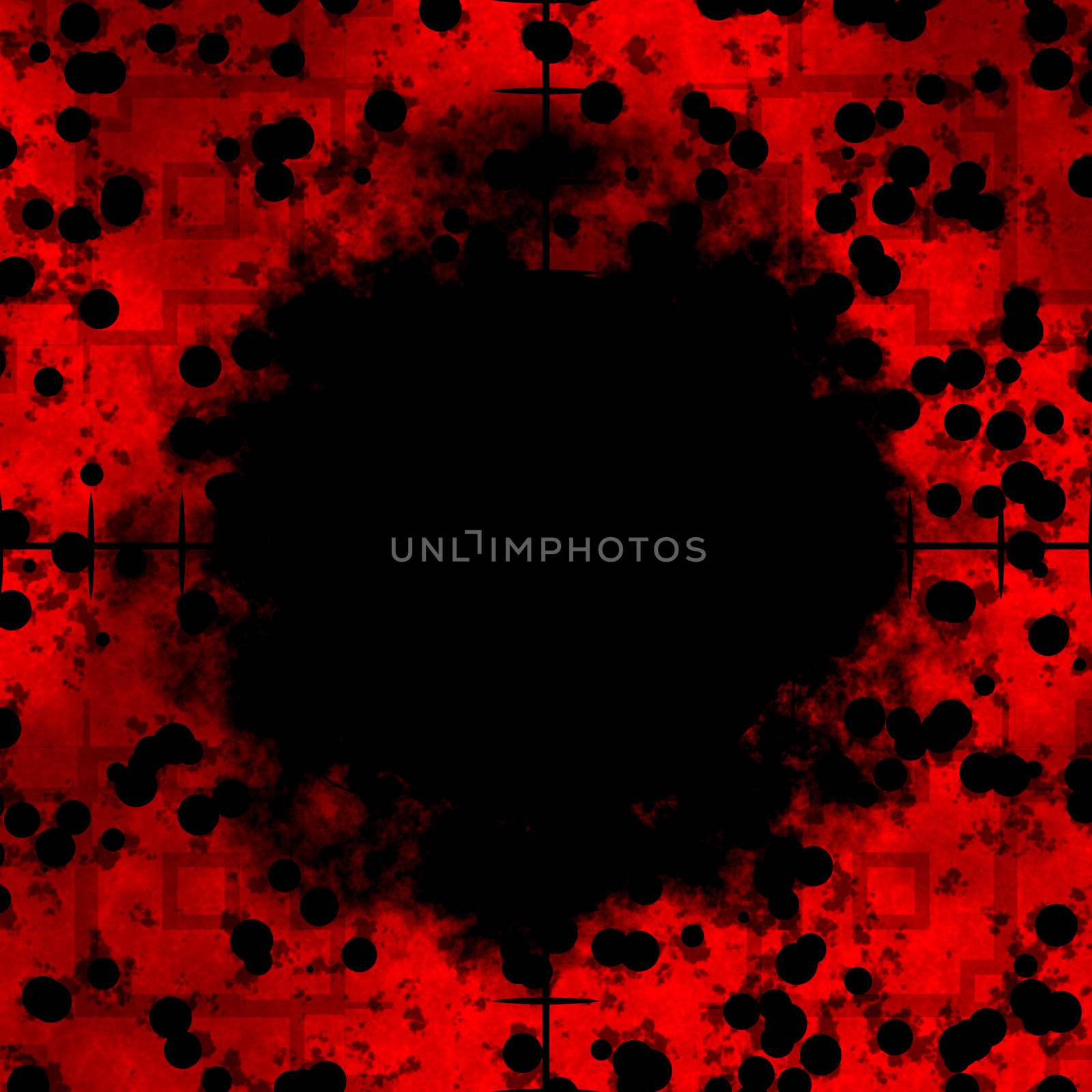 Red cells frame or border with sniper rifle crosshairs with a black center area.    