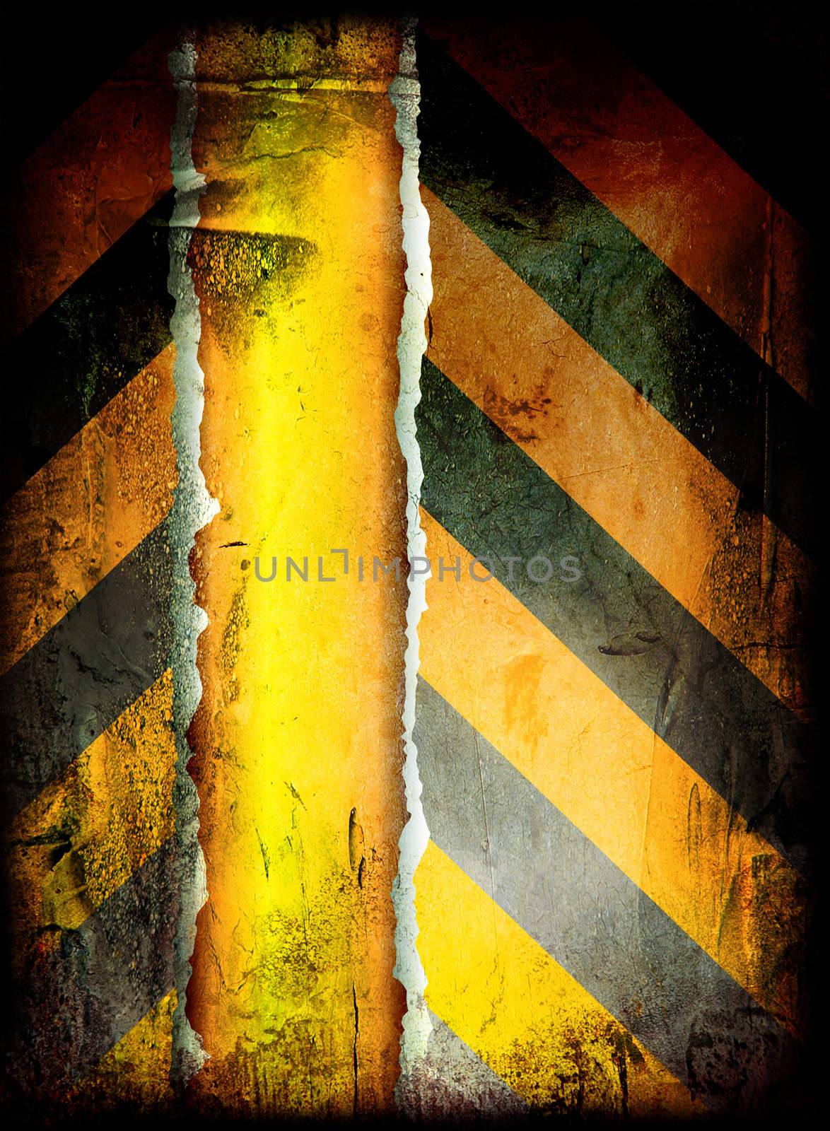 grunge warning background with room to add your own copy