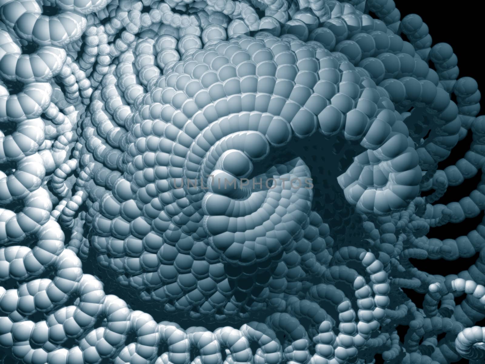 Abstract organic form on black background - 3d illustration
