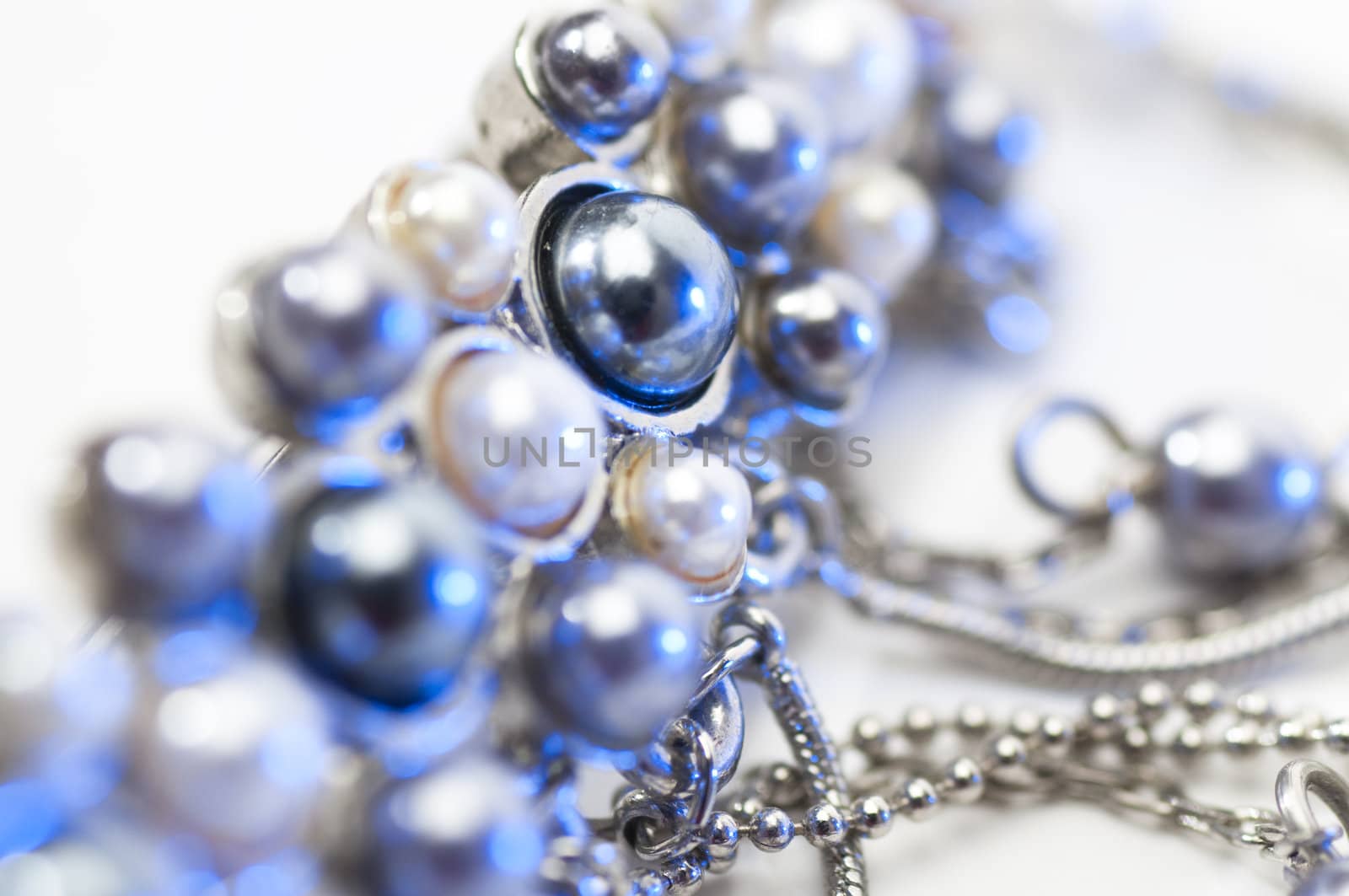 Jewels picture over white background. Close-up.Isolated