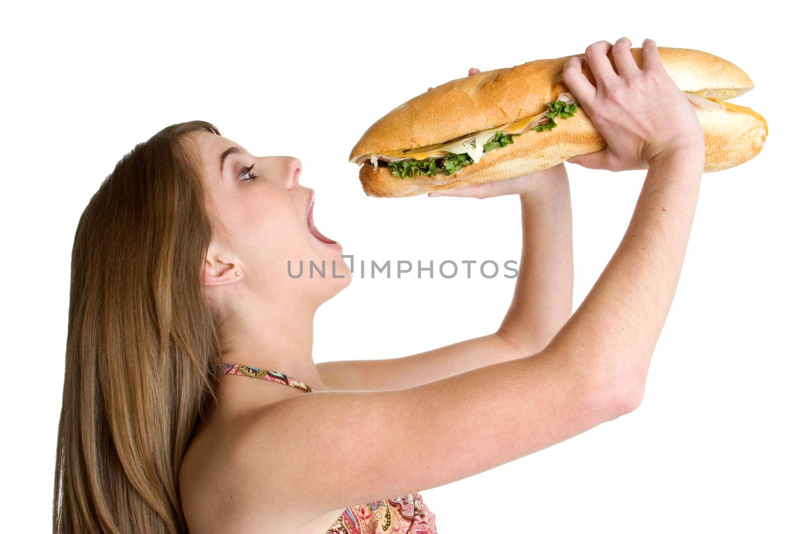 Girl Eating Sandwich by keeweeboy