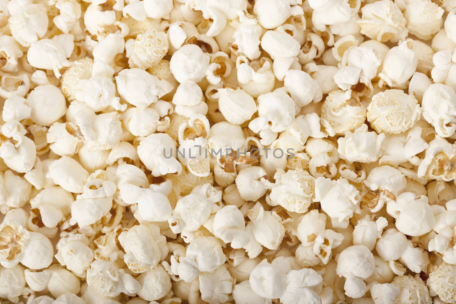 Pile of fresh popcorn filling the frame