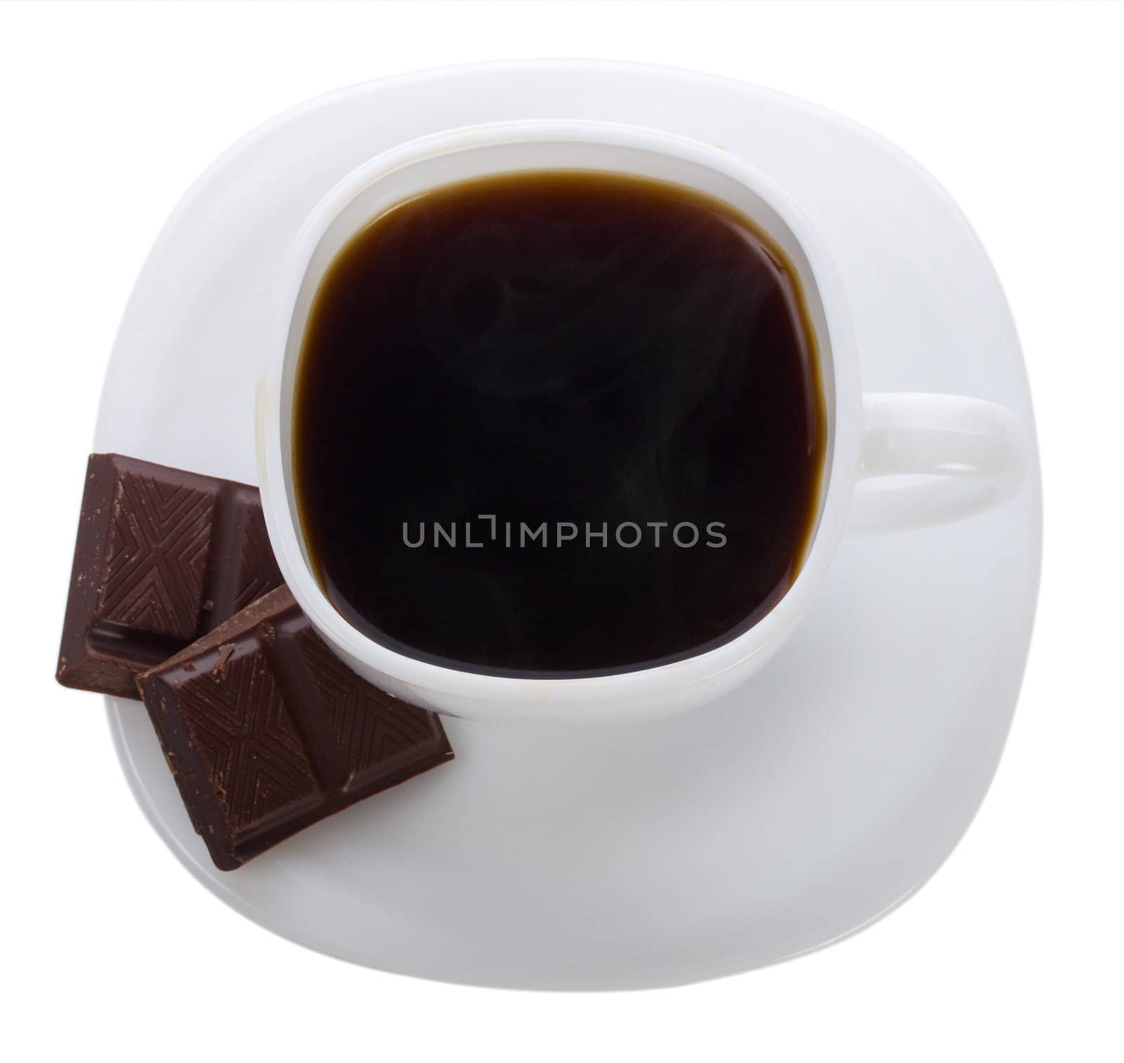 cup of coffee with chocolate bars by Alekcey