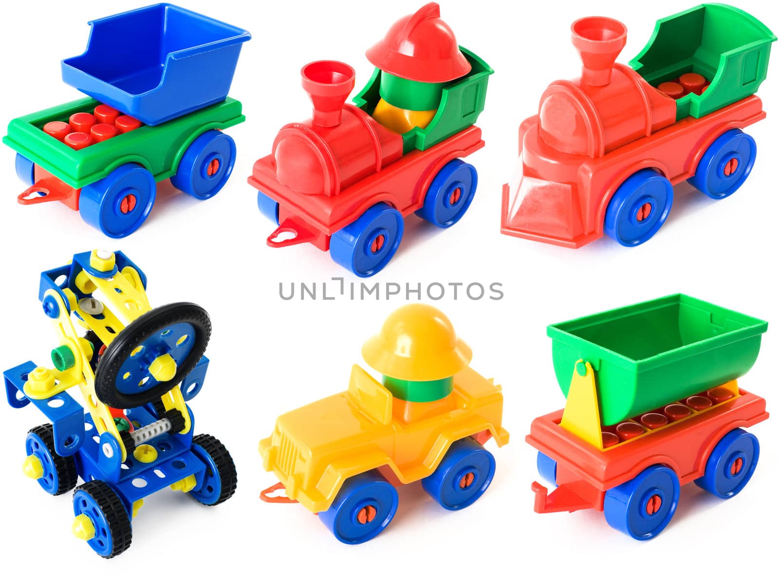 Toy machines on white by pzaxe