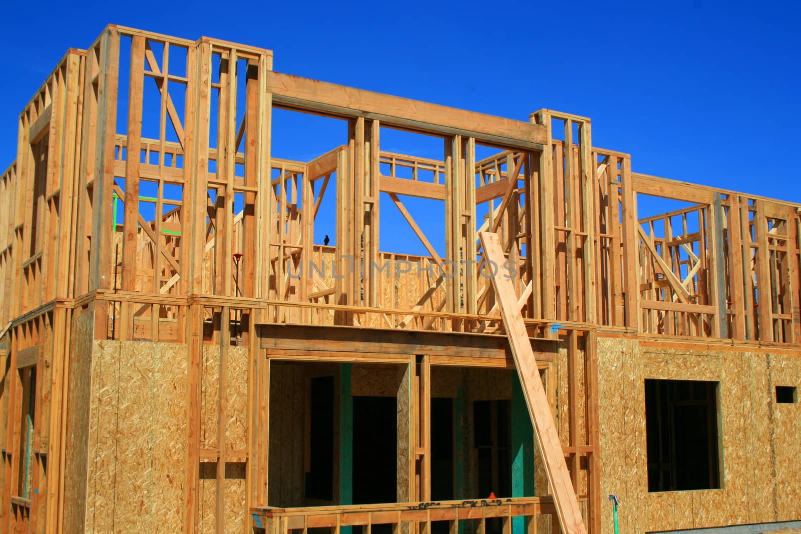 Close up of a building under construction.
