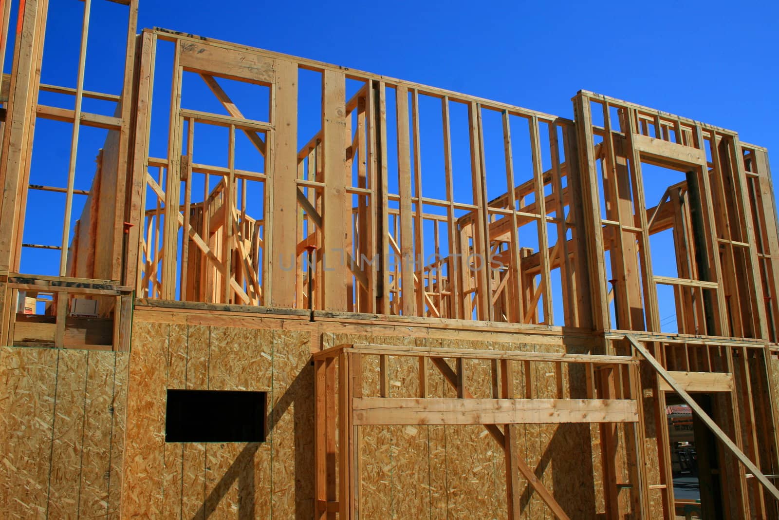 Close up of a building under construction.
