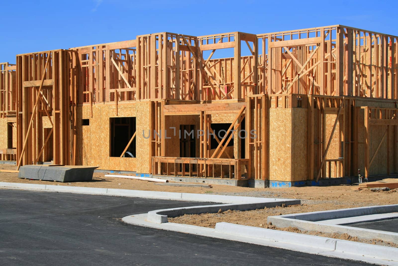 Close up of a building under construction.
