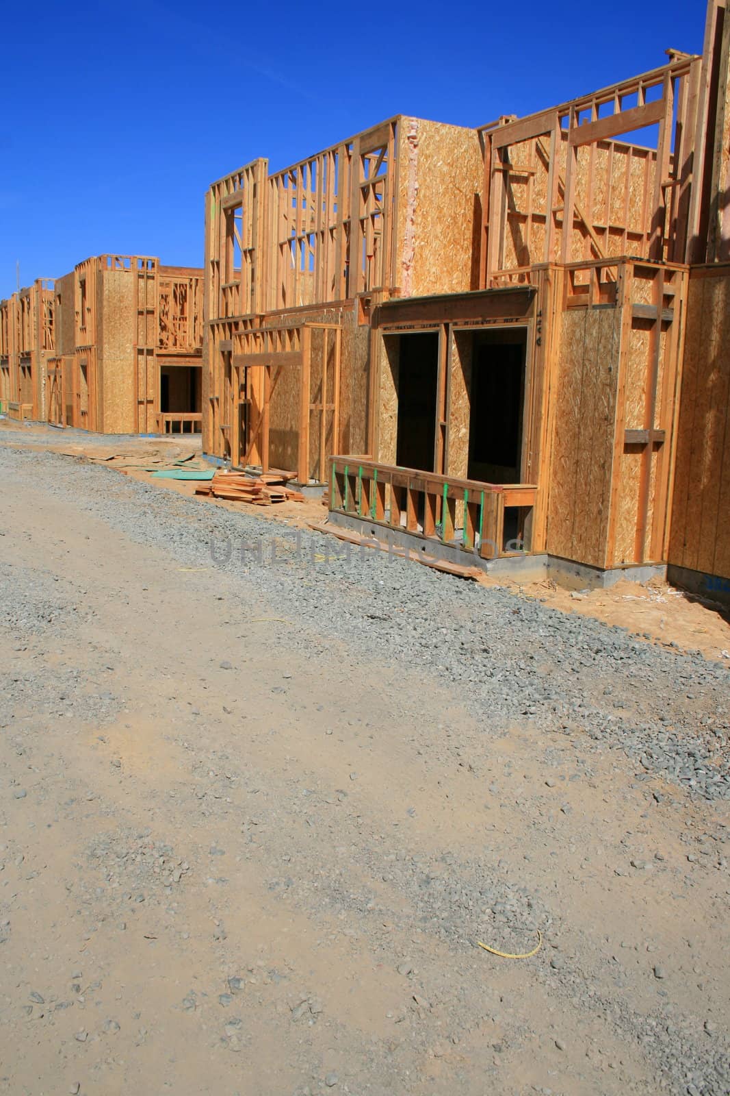 Close up of the buildings under construction.
