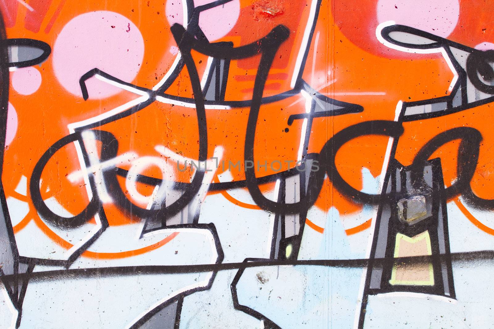 Street art, segment of an urban grafitti on wall by FernandoCortes