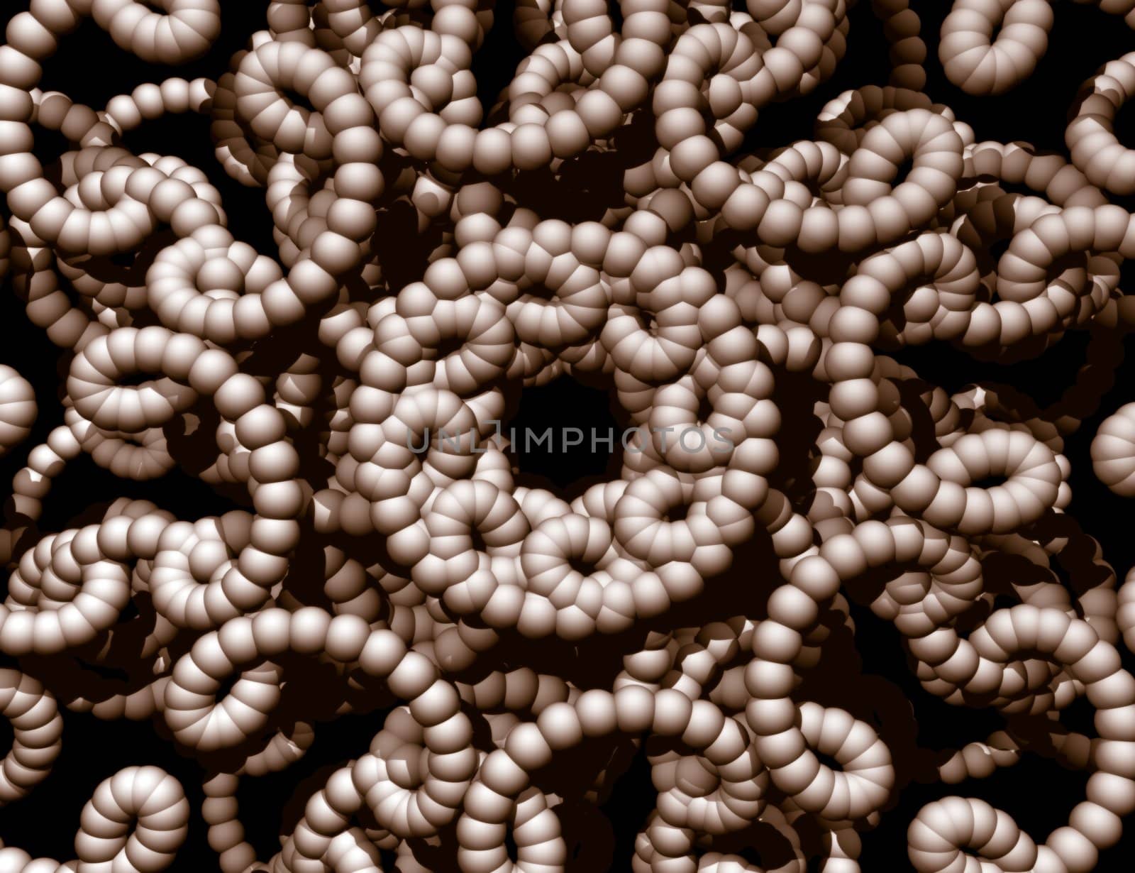 Abstract organic form on black background - 3d illustration