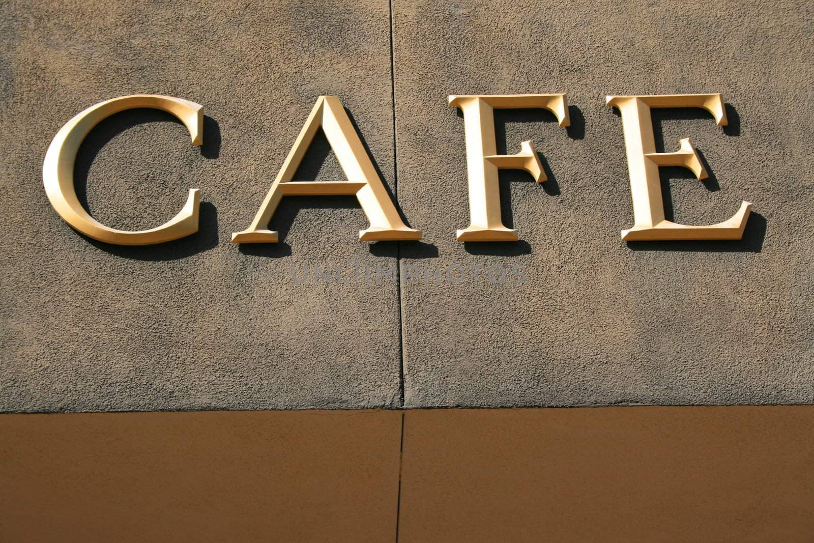 Close up of a cafe sign.
