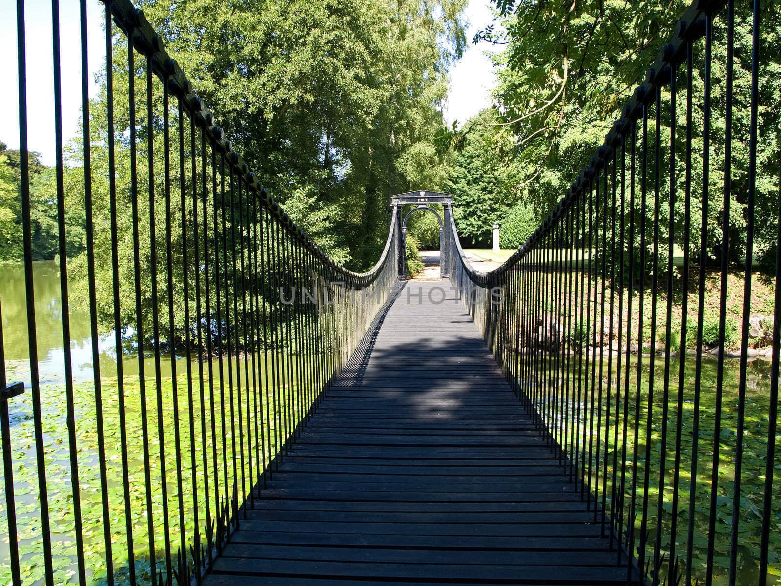 Old Footbridge in a country estate Denmark in perspective by Ronyzmbow