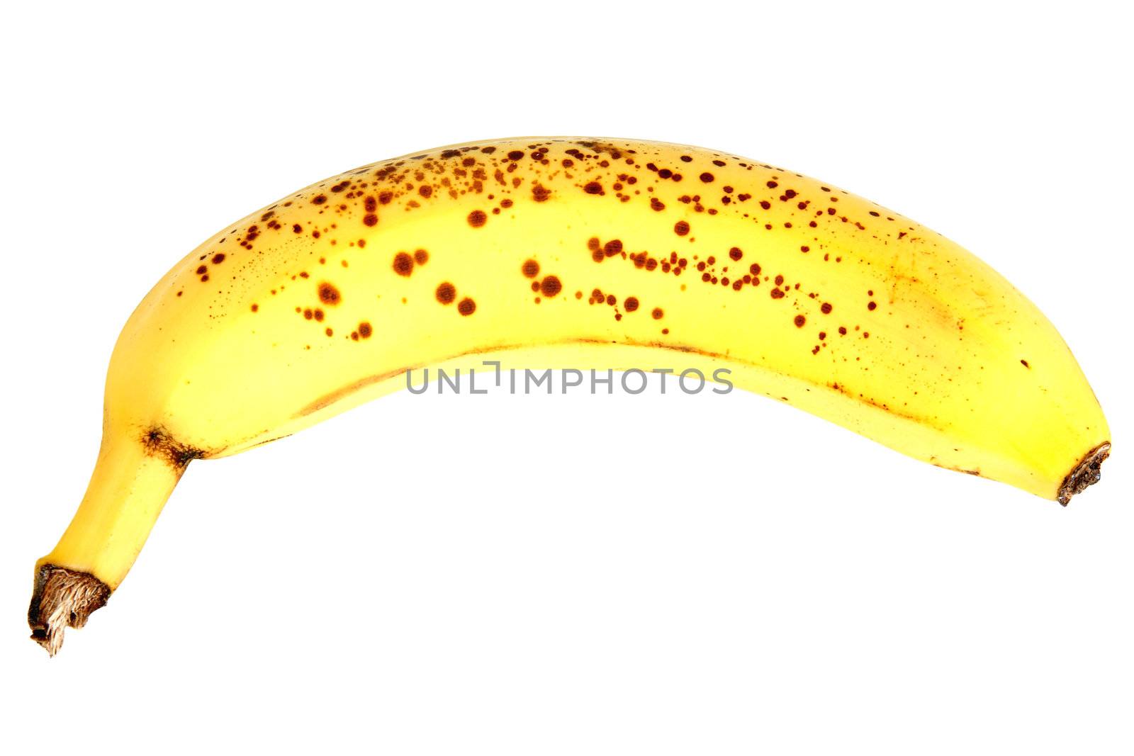 Single big banana isolated on white background (with clipping path)