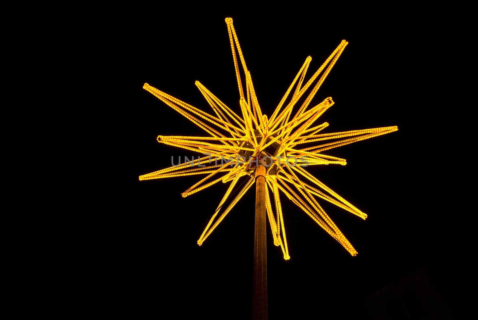 star on a lamppost as christmas decoration