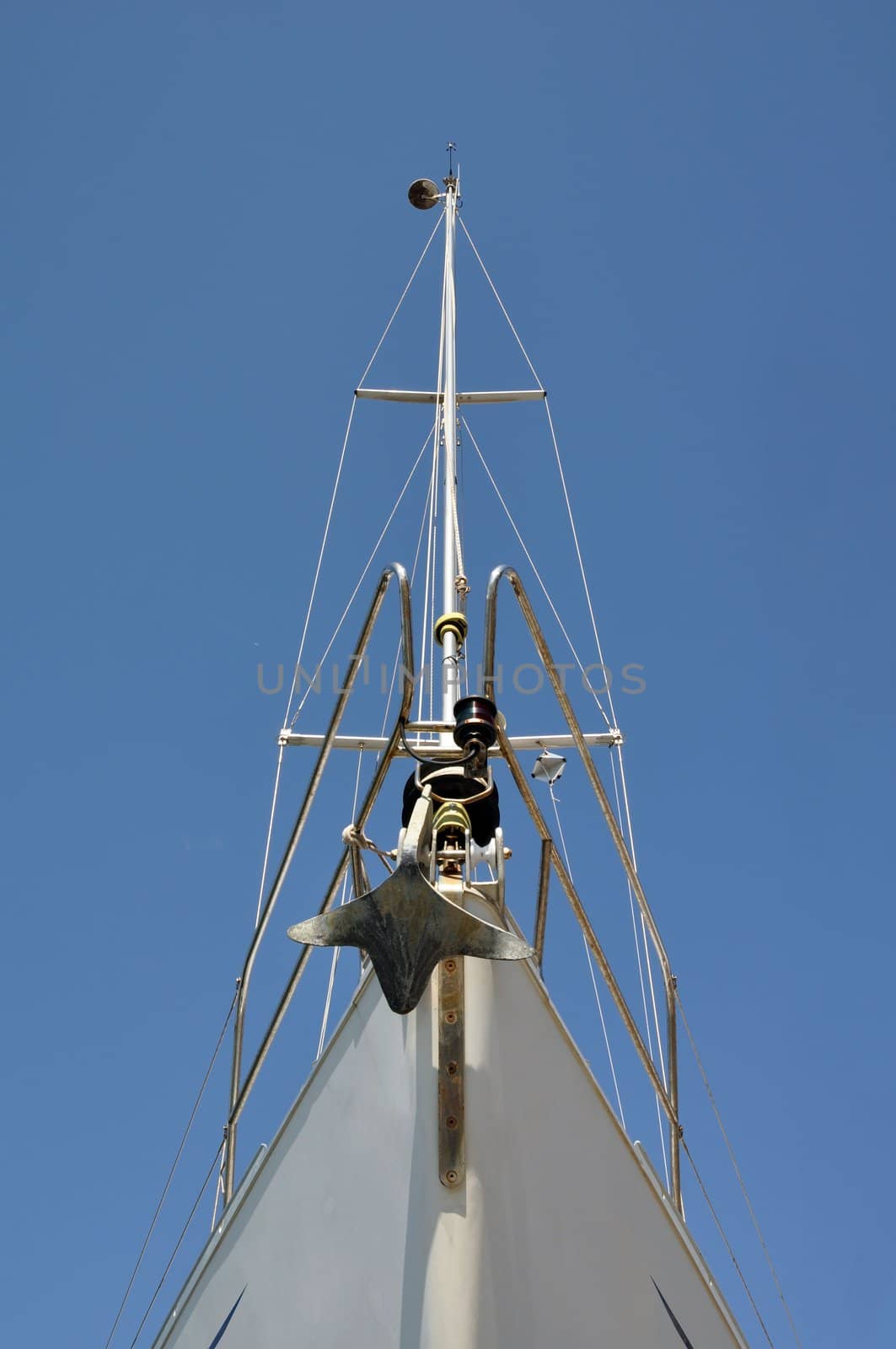 Prow of a sailing boat in the harbor