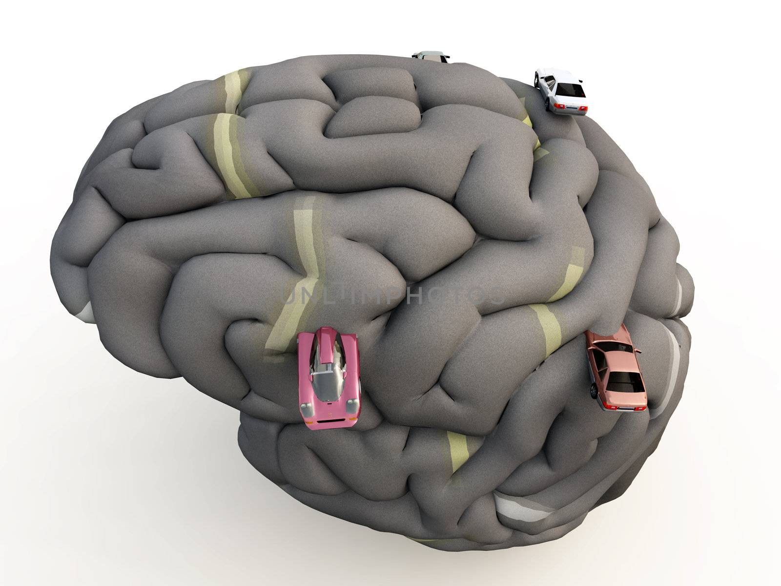 Conceptual image about having an obsession with driving. 