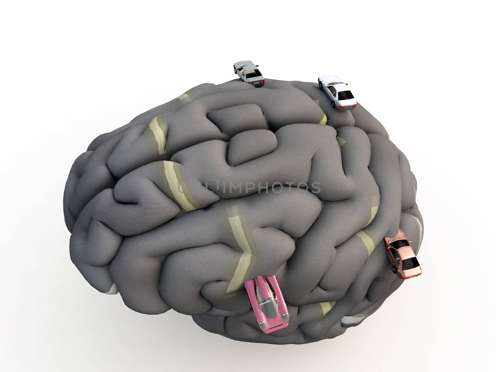 Conceptual image about having an obsession with driving. 