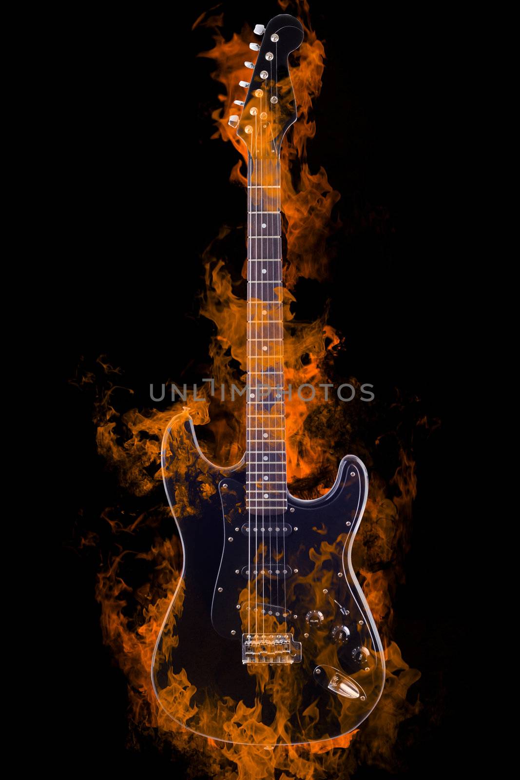 Burning Electric Guitar by FernandoCortes