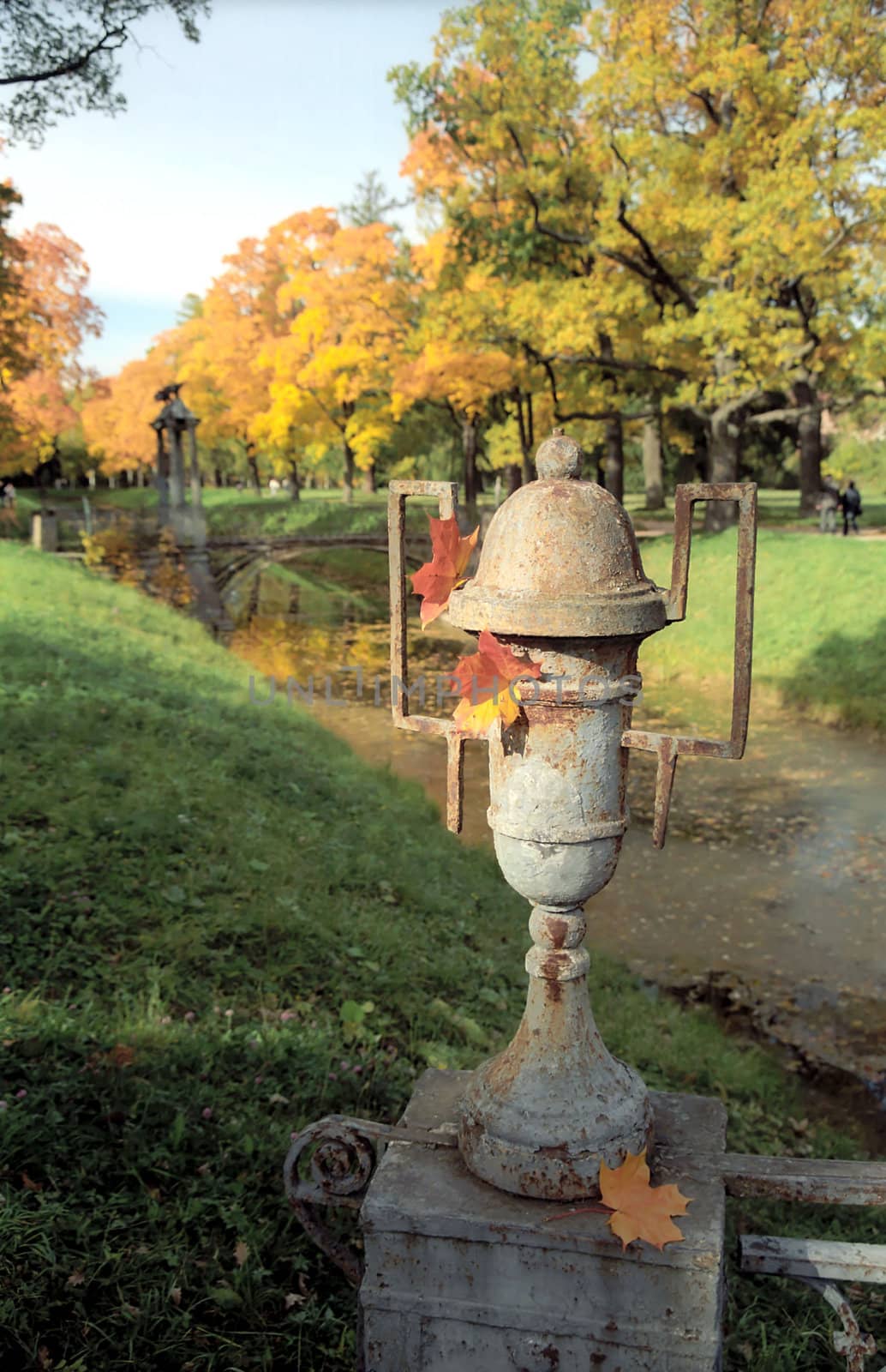 Old shabby metal vase by mulden