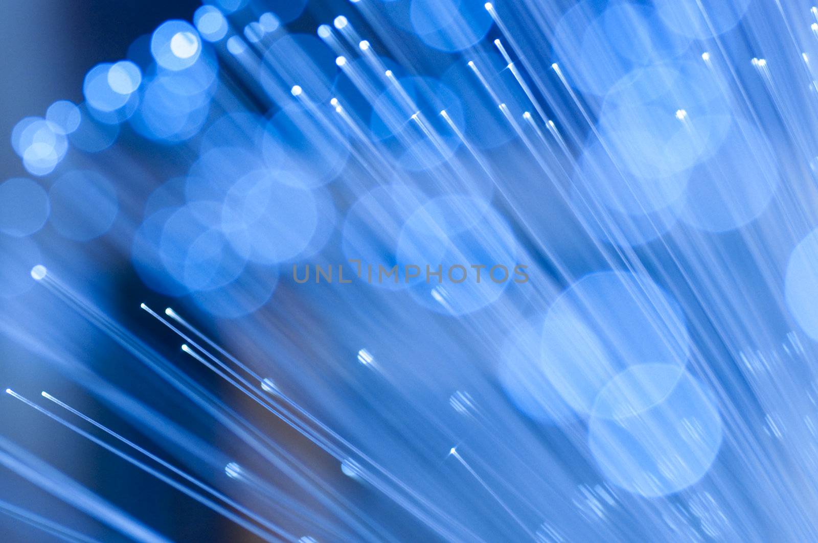 Optical fiber picture with details and light effects.