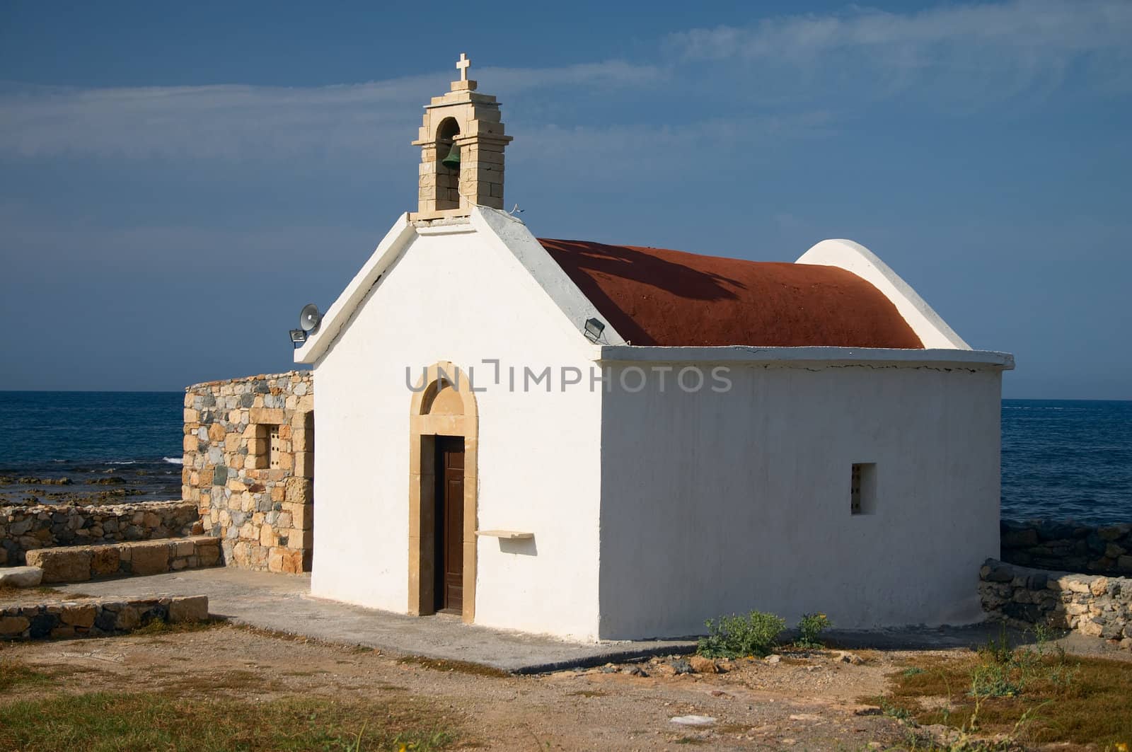 old church on the seaside in greece