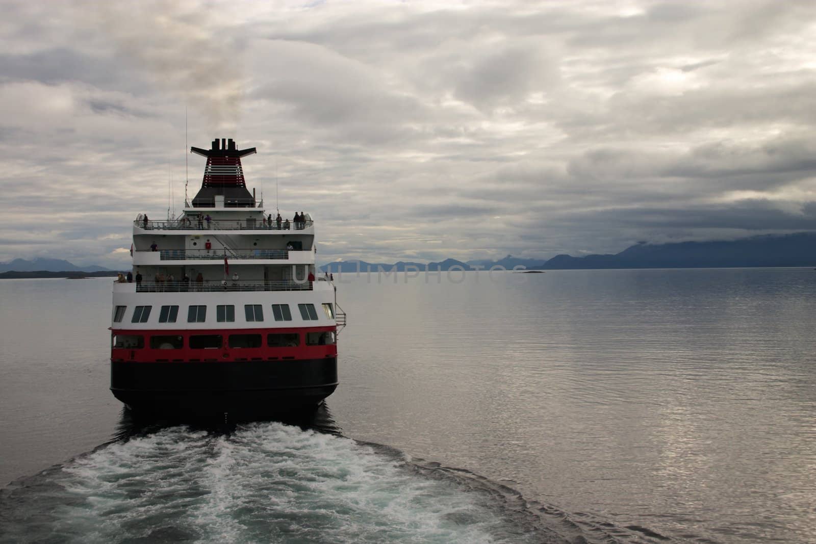 cruise liner in north sea near of Norway