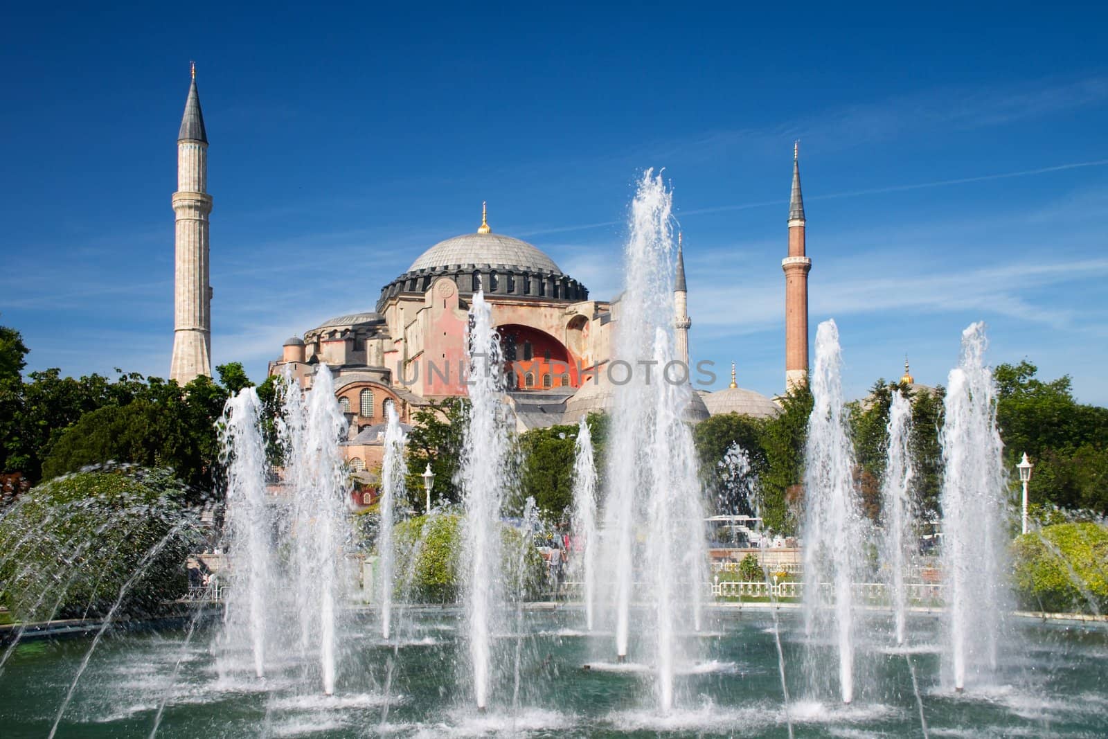 Hagia Sophia and fountain in Istanbul, Turkey