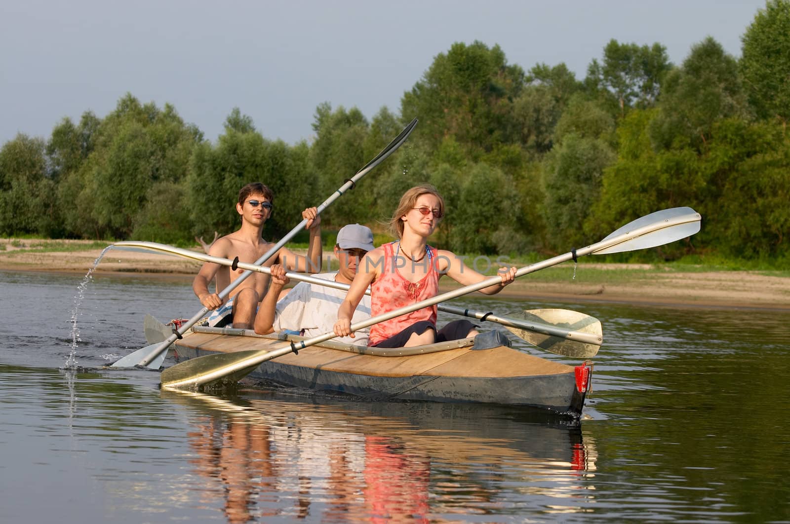 peoples on canoe by Ukrainian
