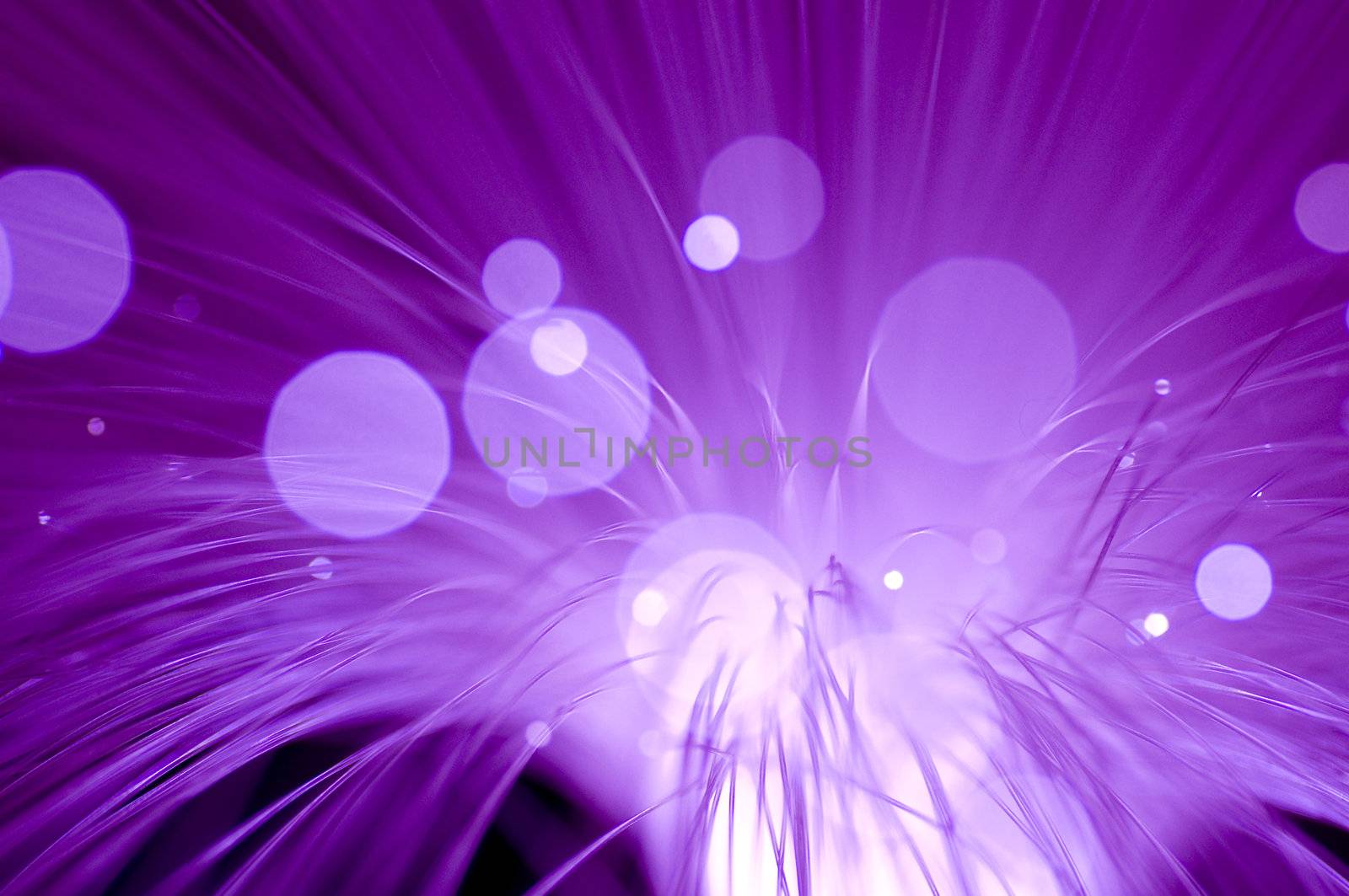 Optical fiber picture with details and light effects.