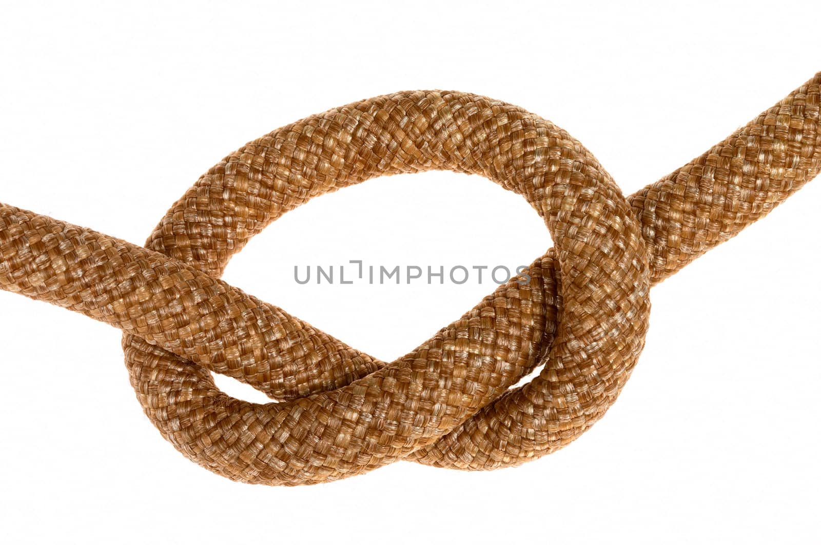 simple knot on rope isolated on white