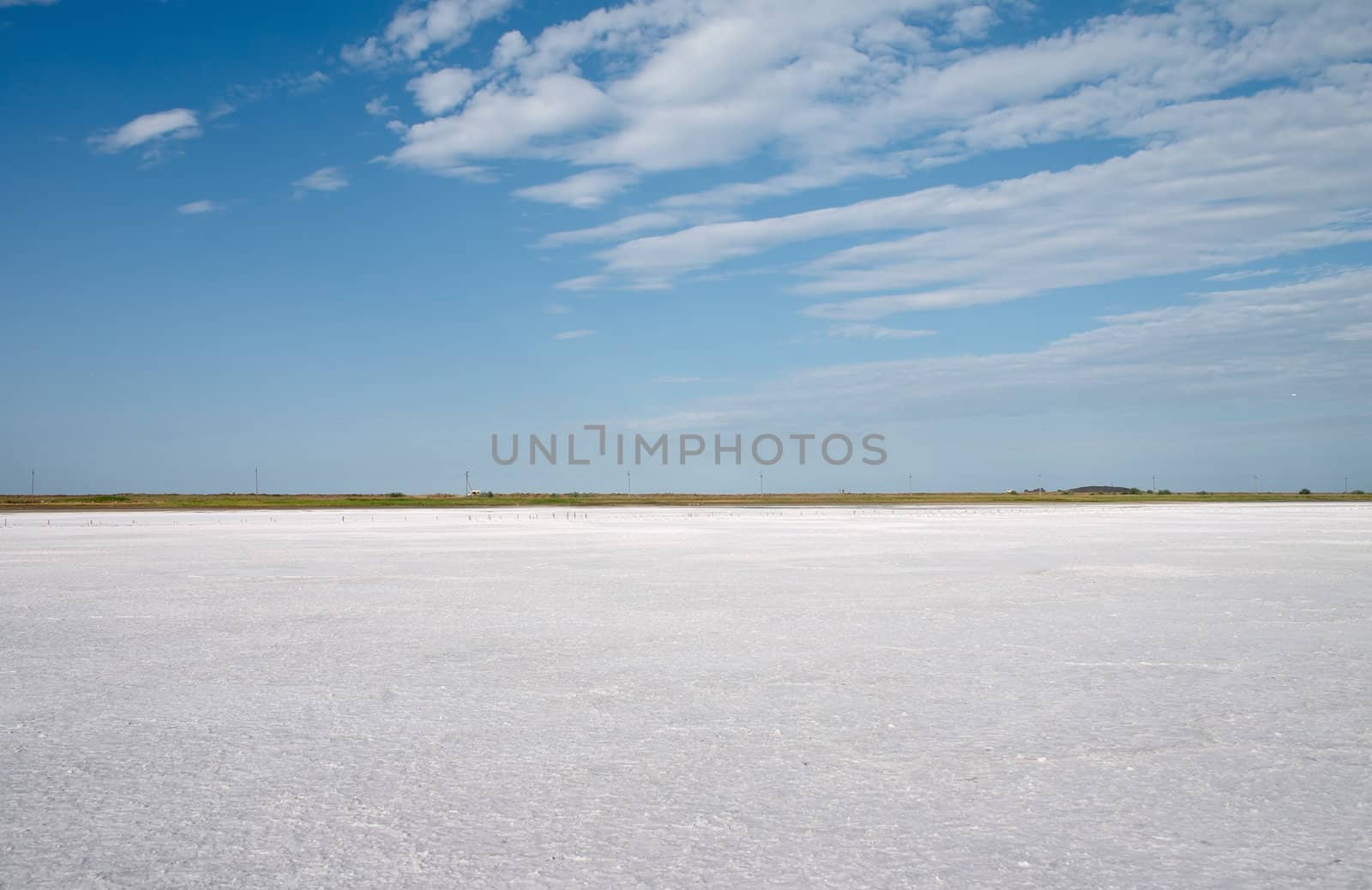 saline under blue sky